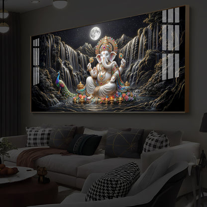 Spiritual Ganesha Modern Luxury Backlight Horizontal Wall Art