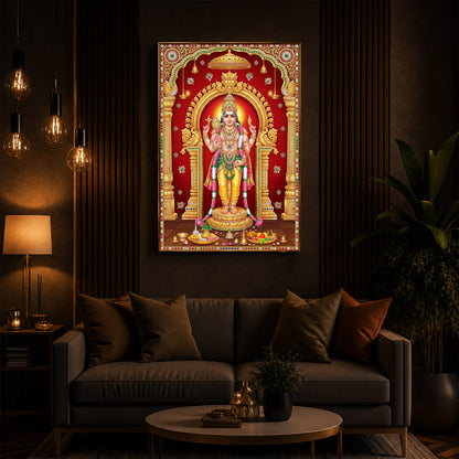 Son of Shiva Lord Murugan Modern Luxury Backlight Vertical Wall Art
