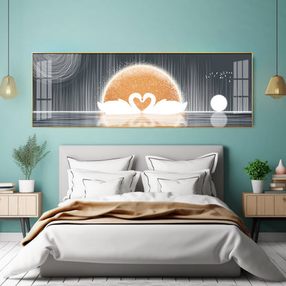 Serene Swanscape Premium Acrylic Horizontal Wall Art