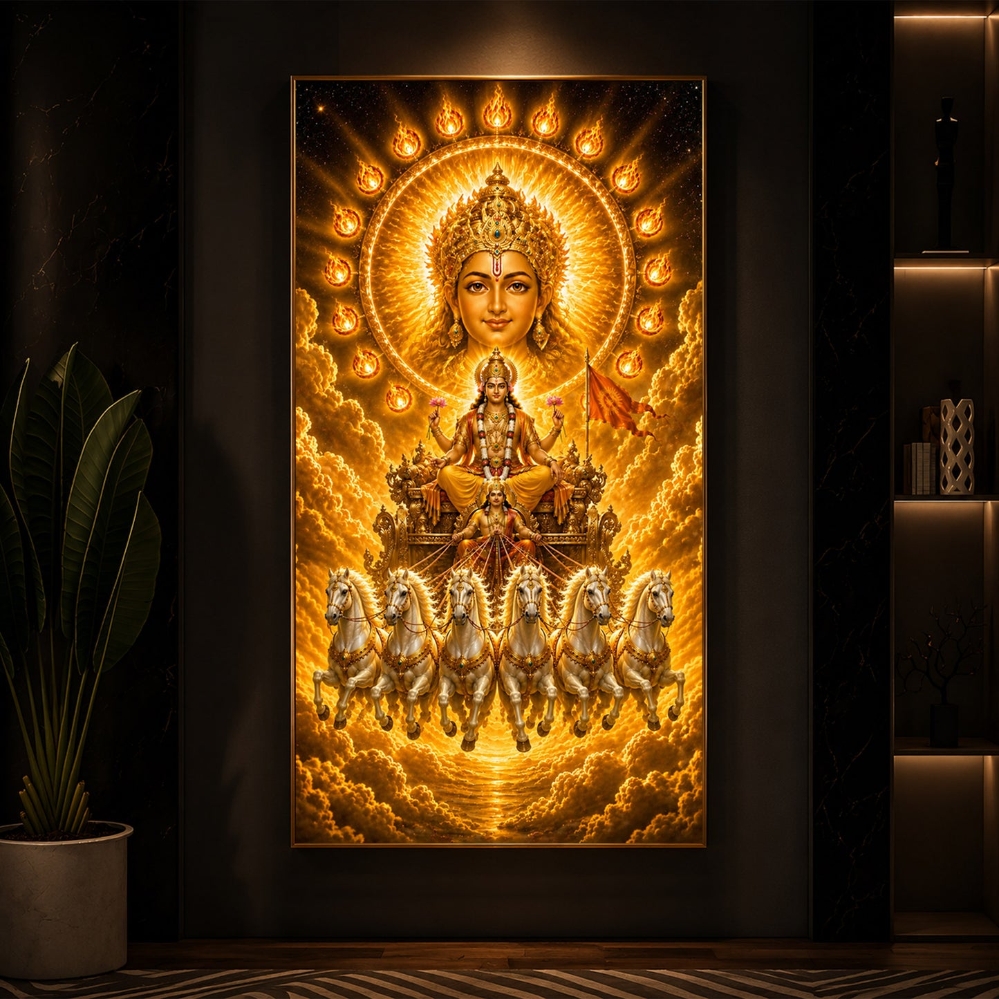 Lord Surya Modern Luxury Backlight Vertical Wall Art