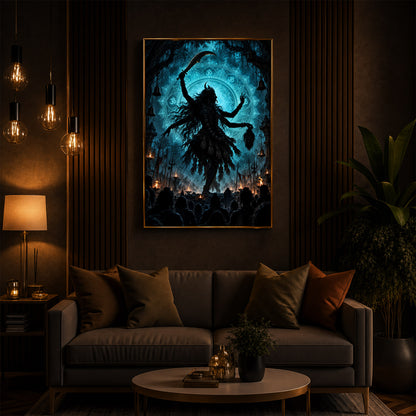 Maa Mahakali Modern Luxury Backlight Vertical Wall Art