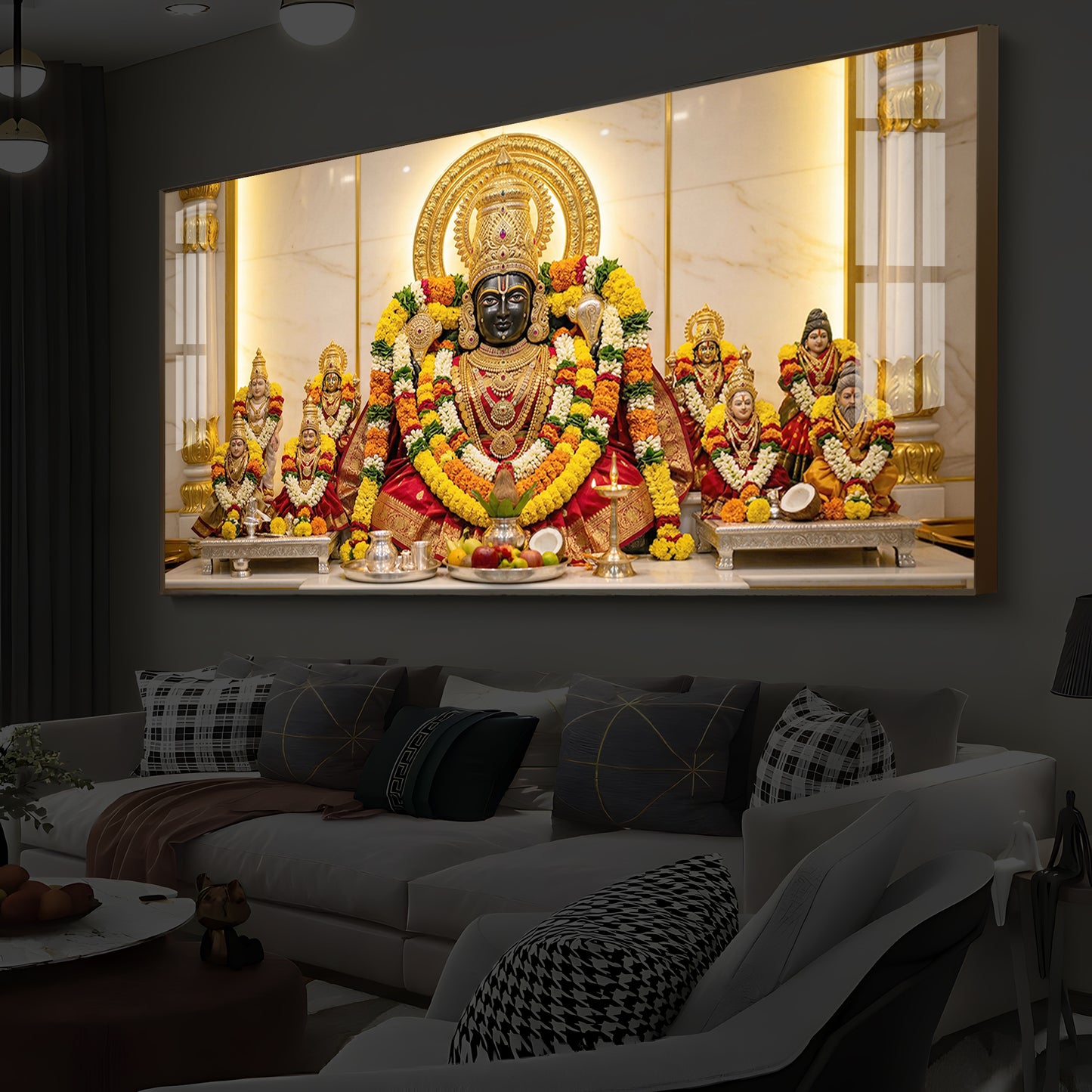 Badrinarayan Modern Luxury Backlight Horizontal Wall Art