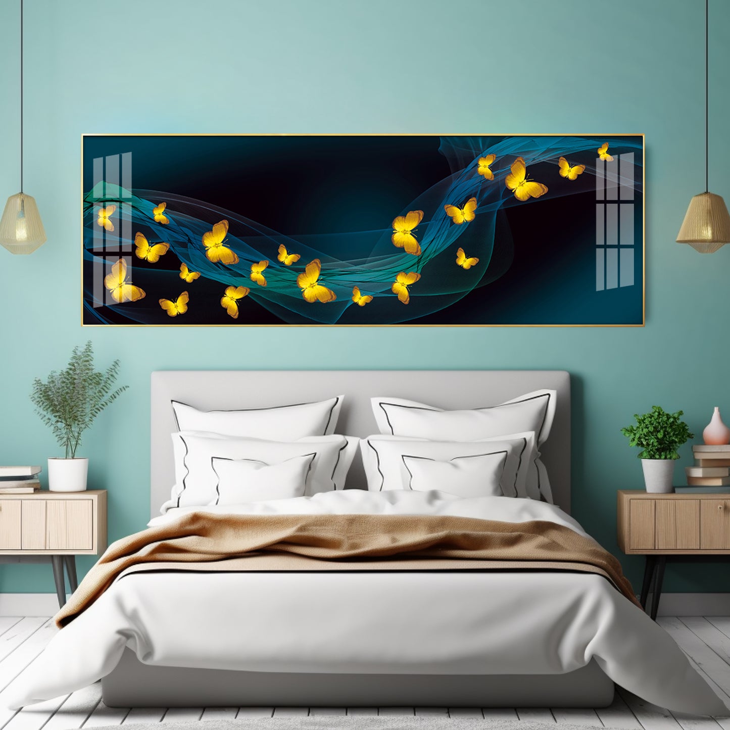 Golden Wing Dance Premium Acrylic Horizontal Wall Art