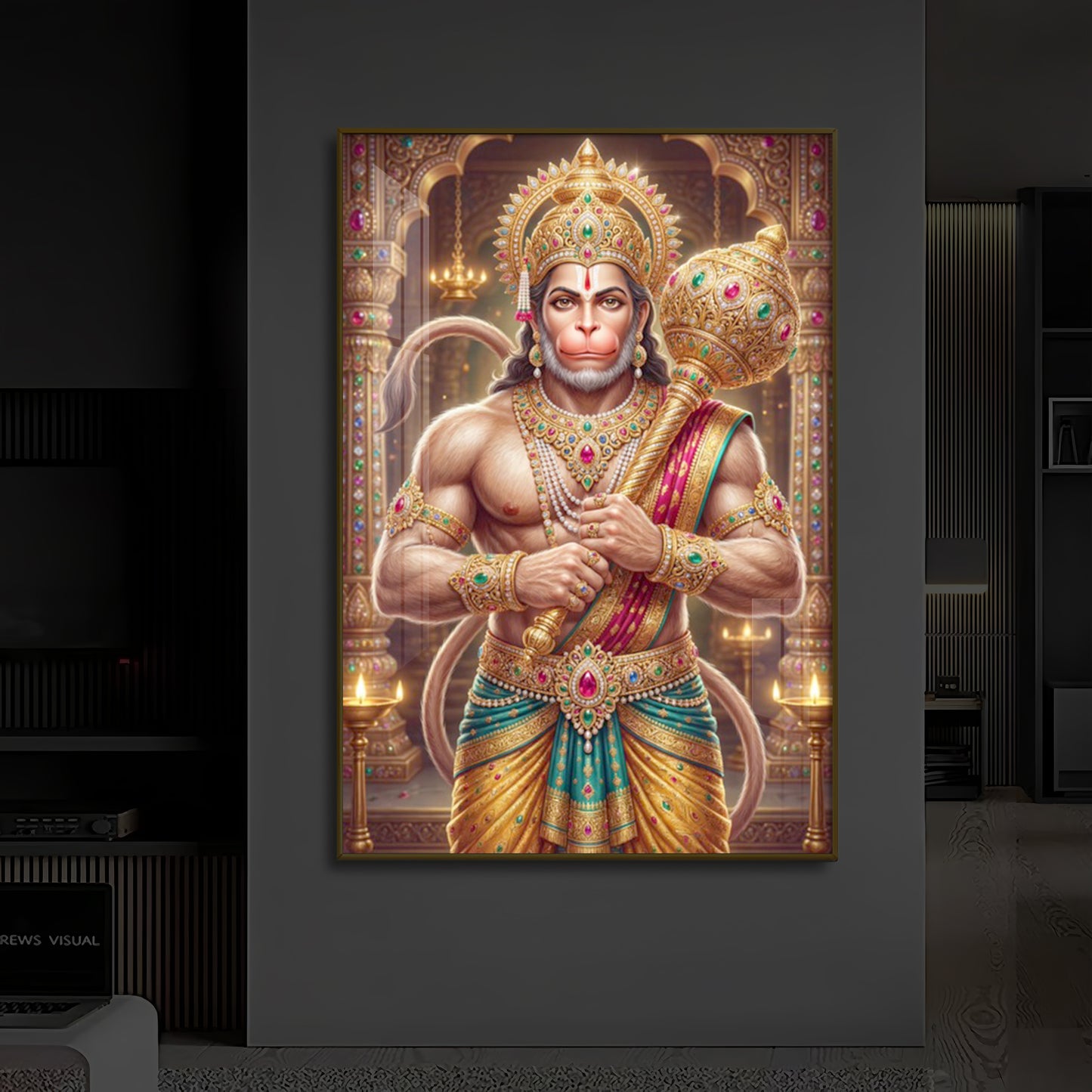 Jay Bajarangbali Modern Luxury Backlight Vertical Wall Art