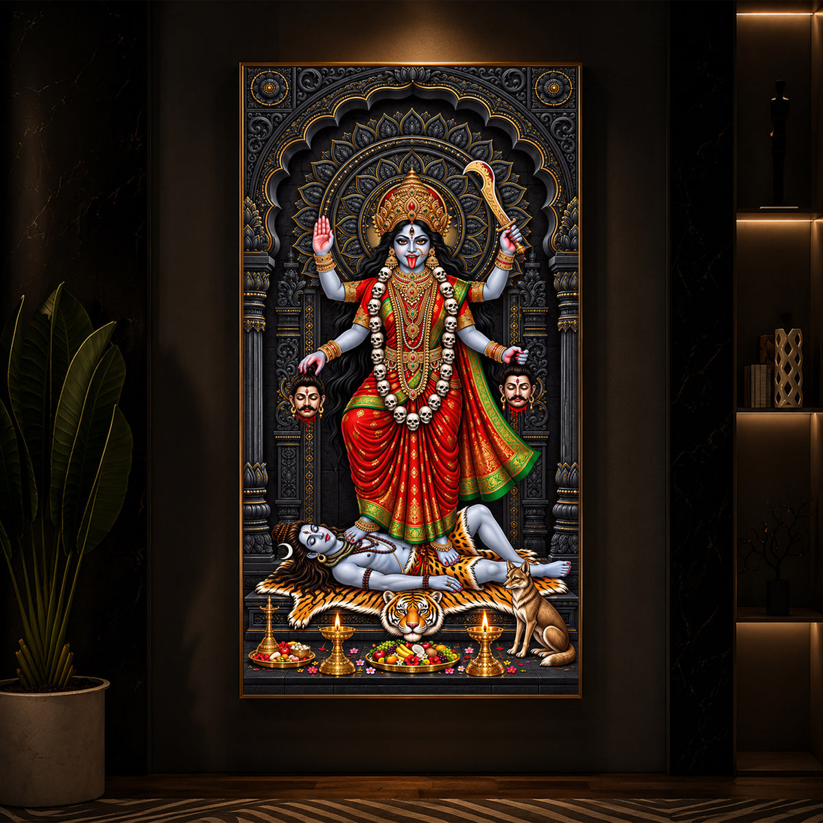 Mahakali Modern Luxury Backlight Vertical Wall Art