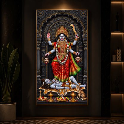 Mahakali Modern Luxury Backlight Vertical Wall Art