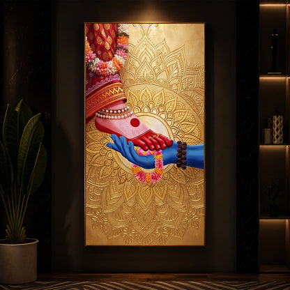 Shiv Shakti Modern Luxury Backlight Vertical Wall Art