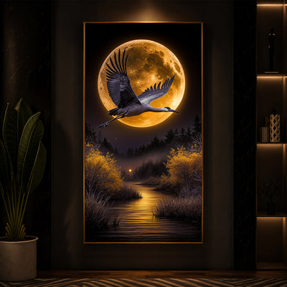 Regalia Bird Modern Luxury Backlight Vertical Wall Art