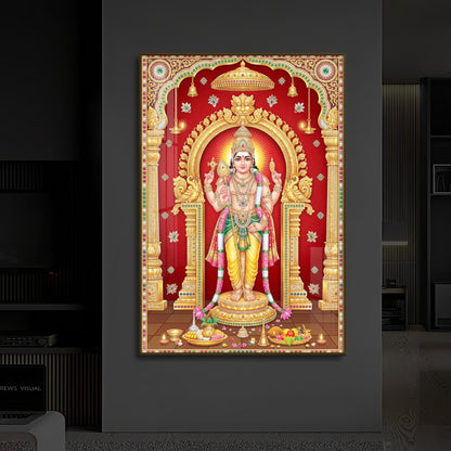 Son of Shiva Lord Murugan Modern Luxury Backlight Vertical Wall Art