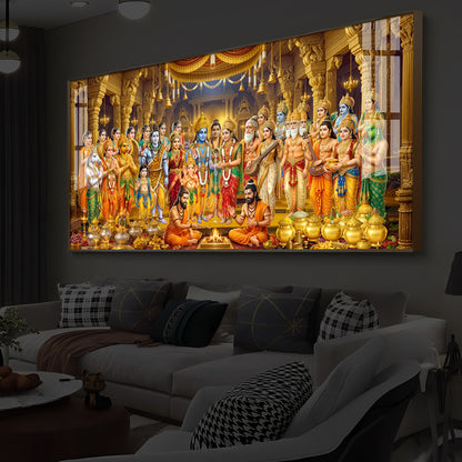 Srinivasa Kalyanam Modern Luxury Backlight Horizontal Wall Art