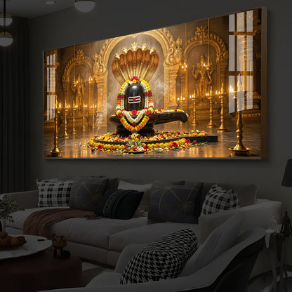 Bholenath Ji Modern Luxury Backlight Horizontal Wall Art