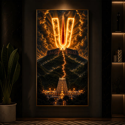 Spiritual Balaji Tilak Modern Luxury Backlight Vertical Wall Art