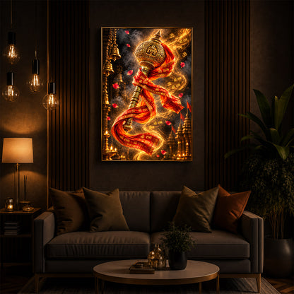 Golden Gada Modern Luxury Backlight Vertical Wall Art