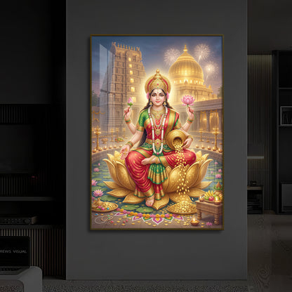 Lakshmi Ji Modern Luxury Backlight Vertical Wall Art