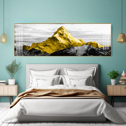 Elegant Yellow Mountains Premium Acrylic Horizontal Wall Art