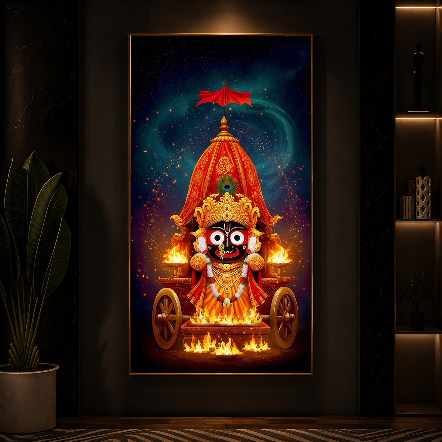Jagannath Prabhu Modern Luxury Backlight Vertical Wall Art