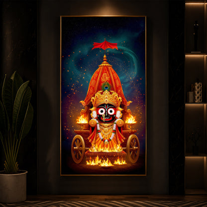 Jagannath Prabhu Modern Luxury Backlight Vertical Wall Art