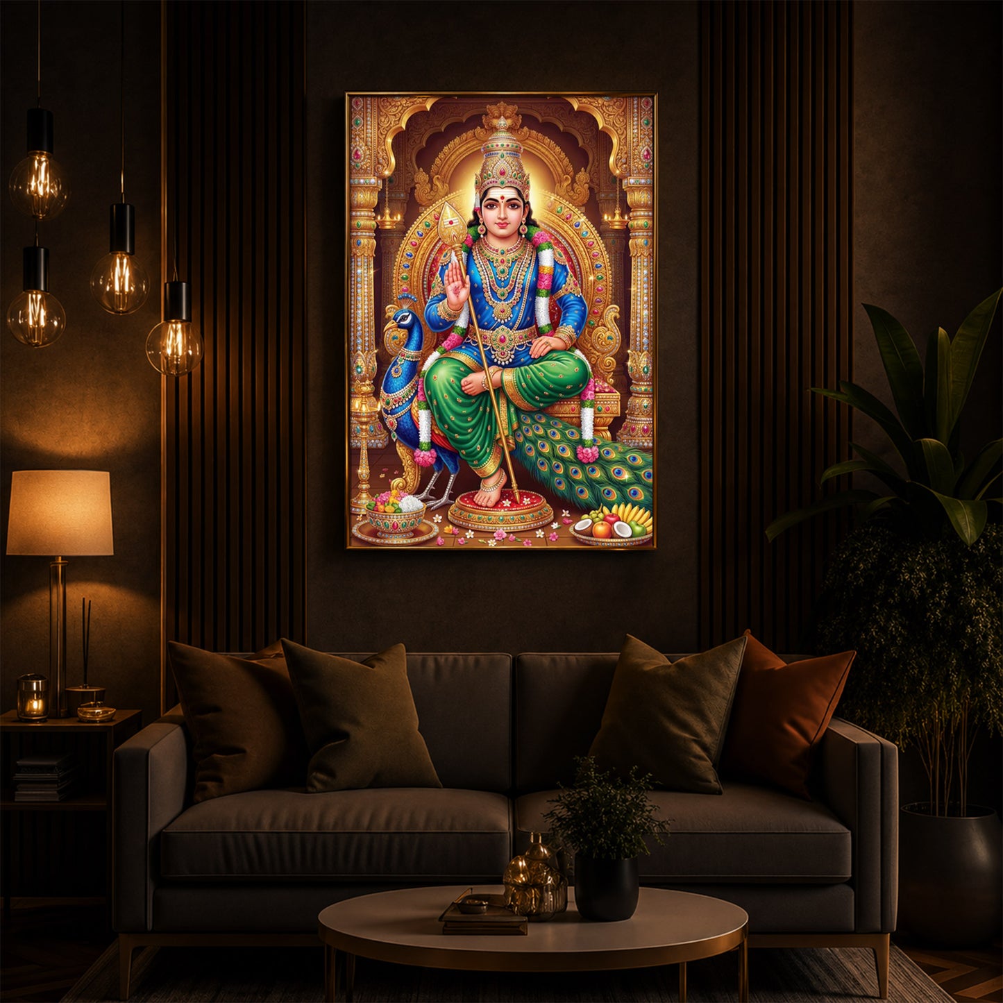 Muruganthunai Modern Luxury Backlight Vertical Wall Art