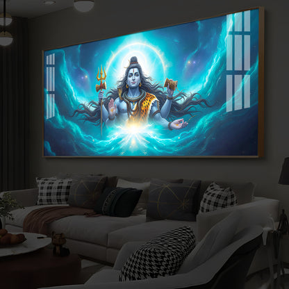 Cosmic Shiva Modern Luxury Backlight Horizontal Wall Art