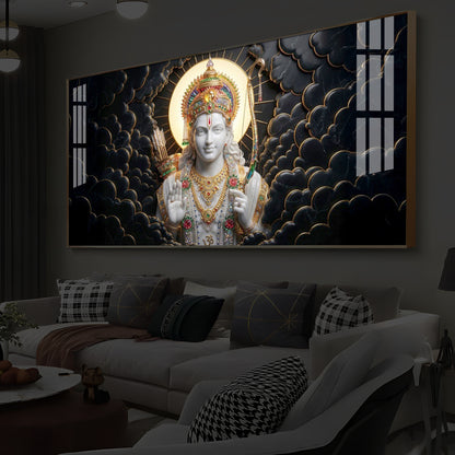 Lord Ram Modern Luxury Backlight Horizontal Wall Art