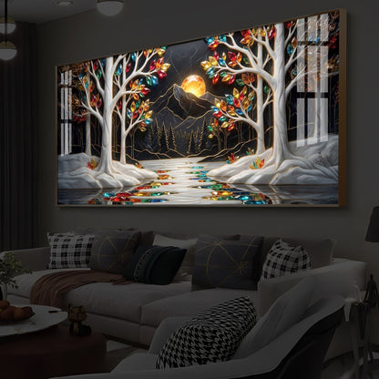 Tree Of Life Modern Luxury Backlight Horizontal Wall Art