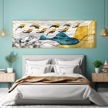 Golden Wings Elegance Premium Acrylic Horizontal Wall Art