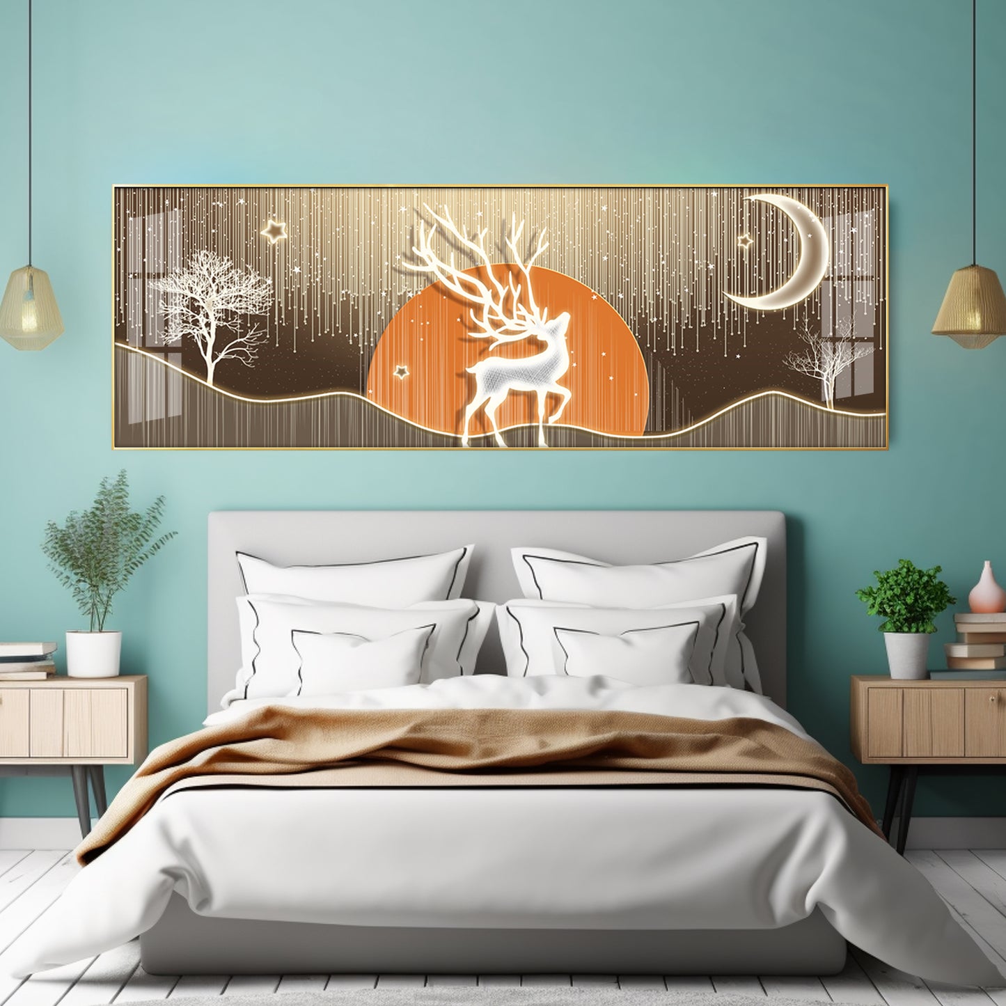 Deer Silverlight Stag Premium Acrylic Horizontal Wall Art