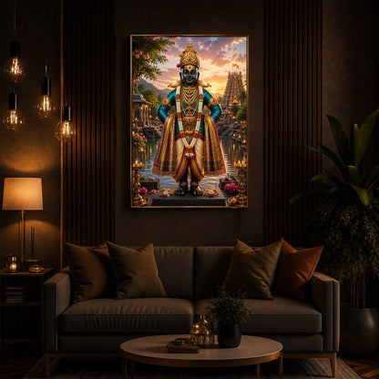 Lord Vitthal Modern Luxury Backlight Vertical Wall Art