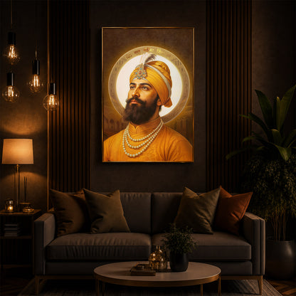 Guru Govind Singh Ji Modern Luxury Backlight Vertical Wall Art