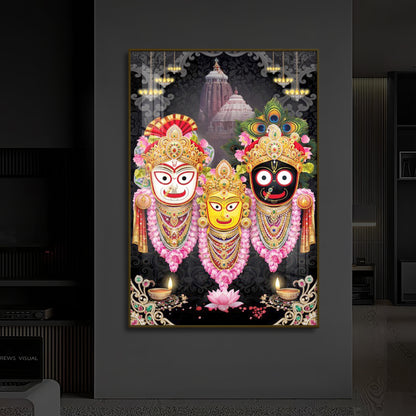 Lord Jagannath Modern Luxury Backlight Vertical Wall Art