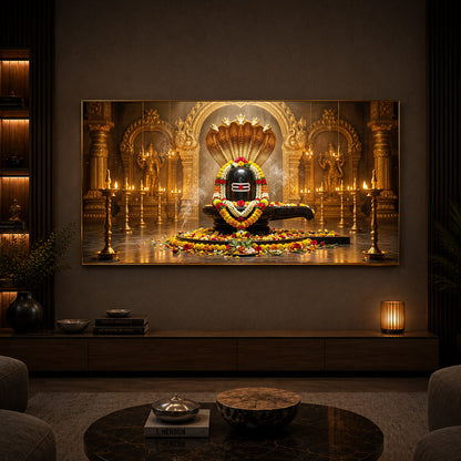 Bholenath Ji Modern Luxury Backlight Horizontal Wall Art