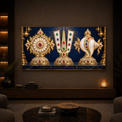Divine Balaji Symbols Modern Luxury Backlight Horizontal Wall Art