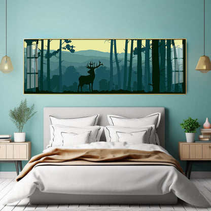 Deer In Forest Premium Acrylic Horizontal Wall Art