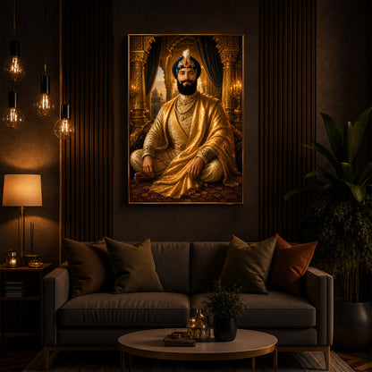Sri Guru Gobind Singh Ji Modern Luxury Backlight Vertical Wall Art