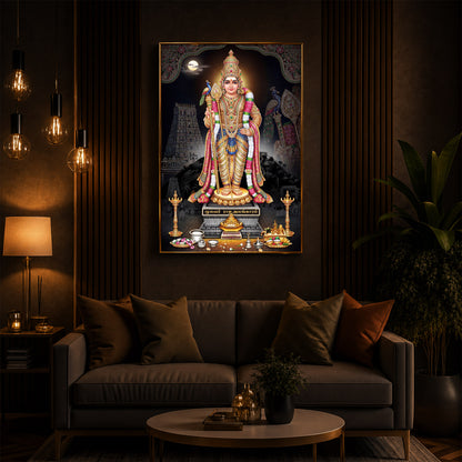 Lord Kartikeya Modern Luxury Backlight Vertical Wall Art