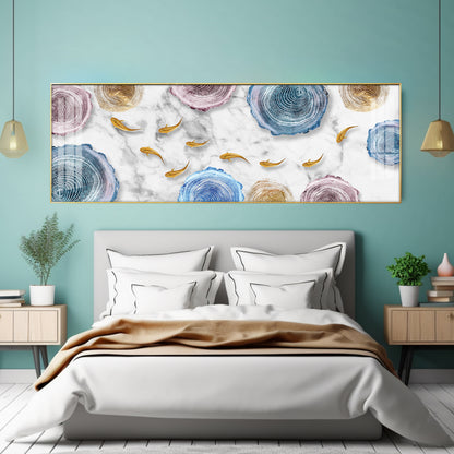 Fish With Abstract Circular Premium Acrylic Horizontal Wall Art