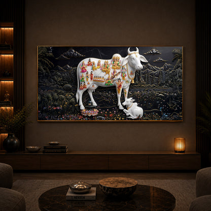 Decorative Kamdhenu Modern Luxury Backlight Horizontal Wall Art