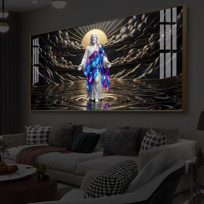 Jesus Christ Modern Luxury Backlight Horizontal Wall Art