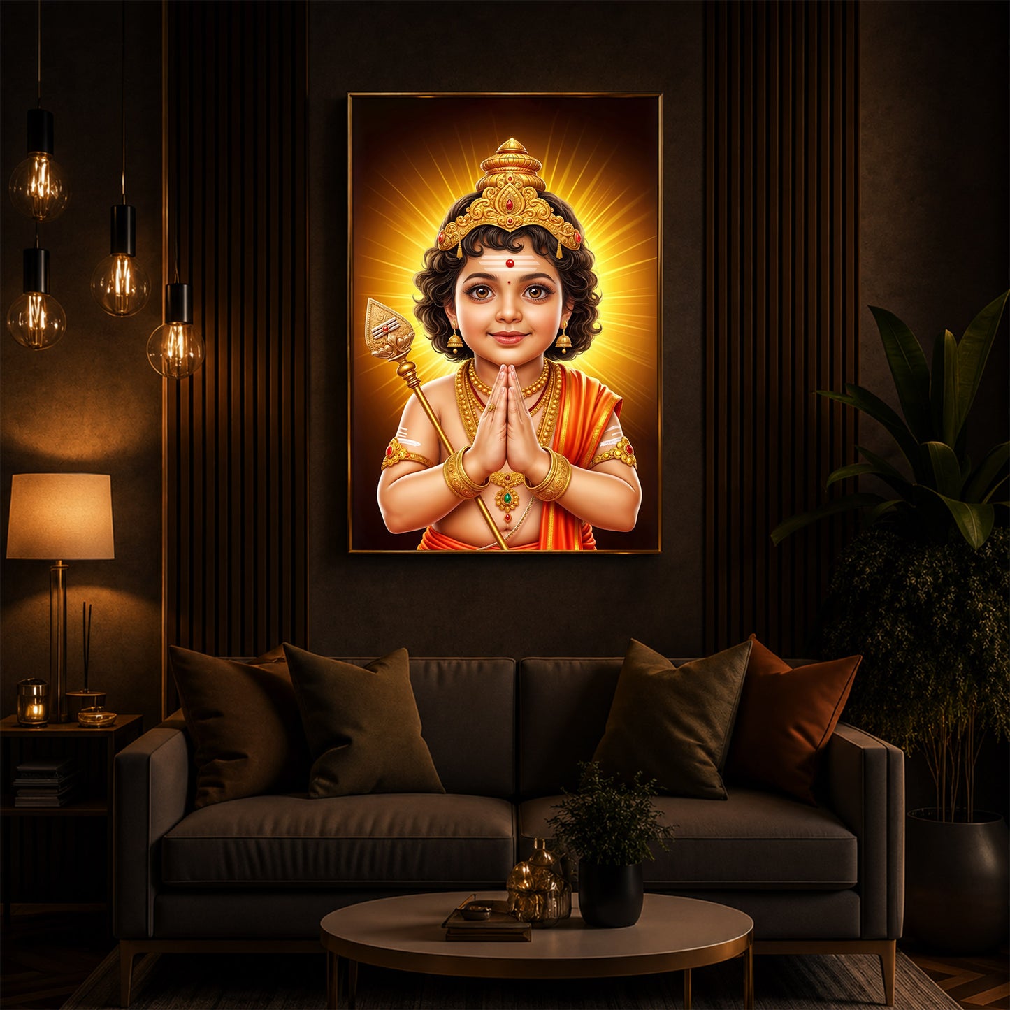 Murugan Ji Balroop Modern Luxury Backlight Vertical Wall Art