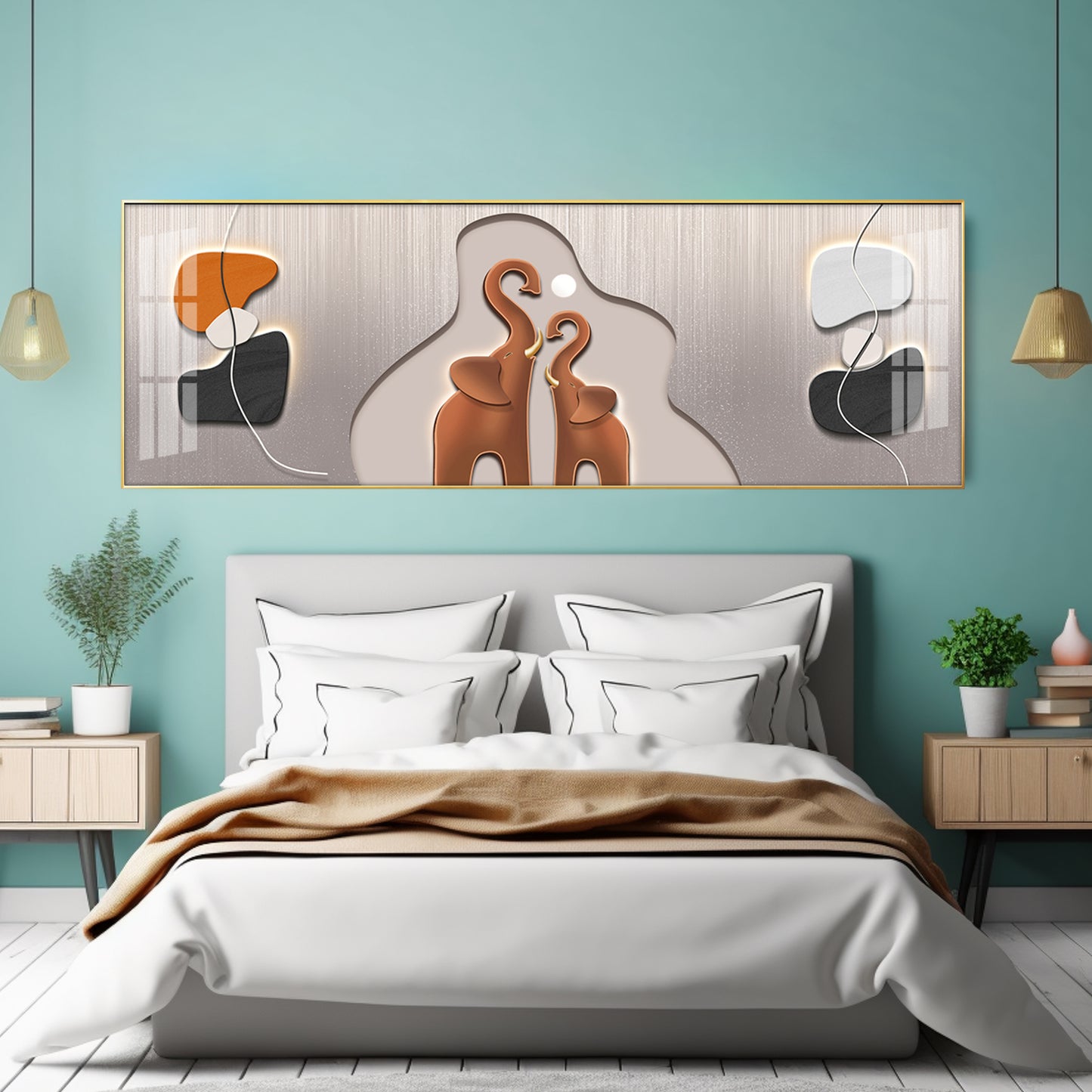 Elephant with baby Elephant Premium Acrylic Horizontal Wall Art