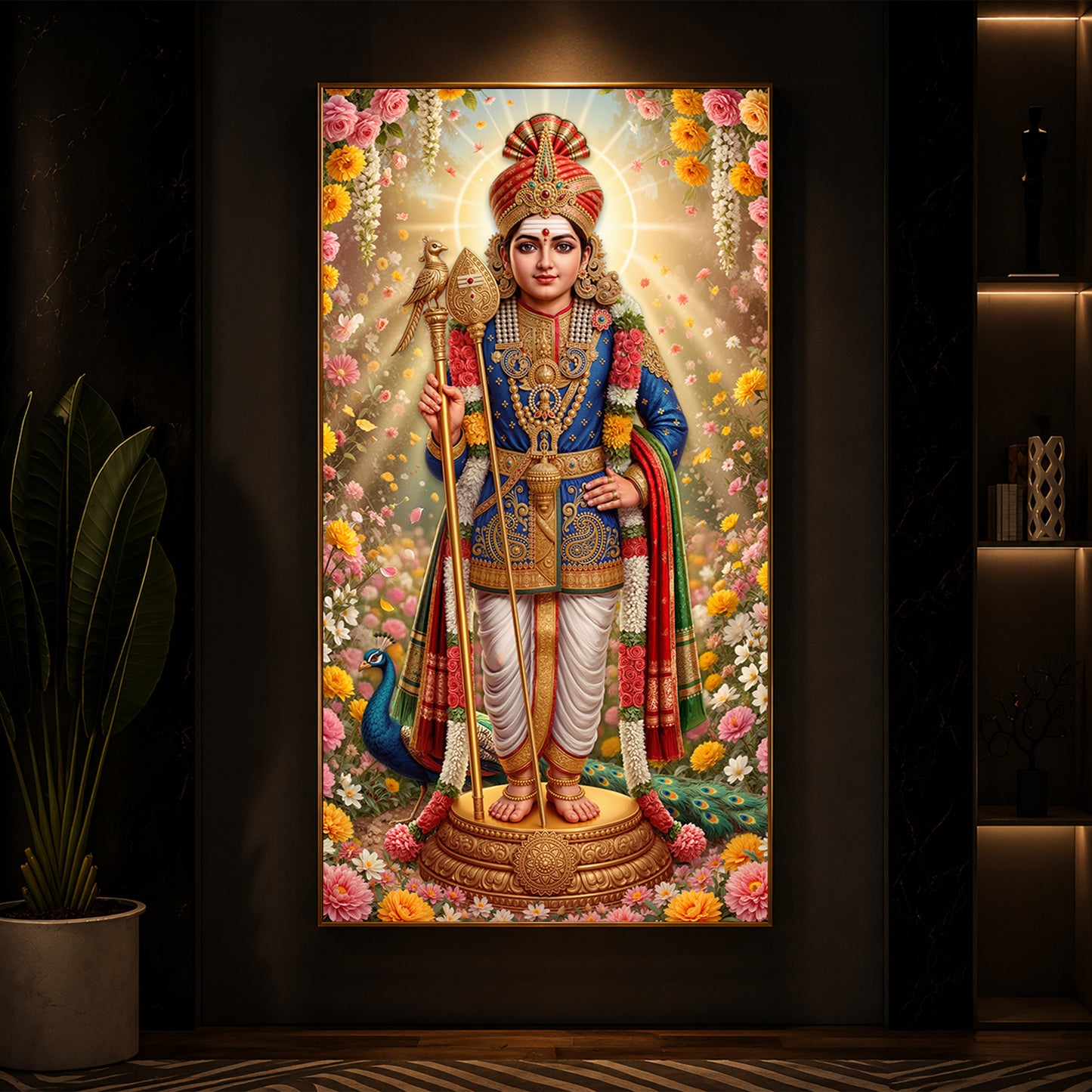 Murugan Ji Modern Luxury Backlight Vertical Wall Art
