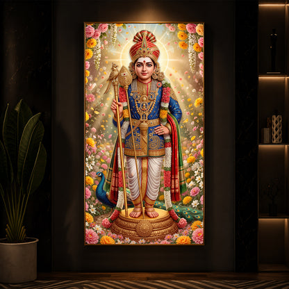 Murugan Ji Modern Luxury Backlight Vertical Wall Art
