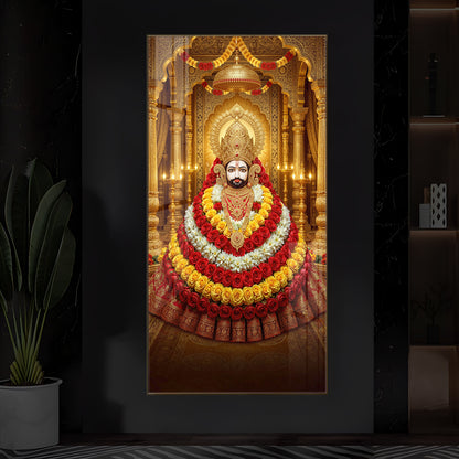 Khatu Shyam Baba Modern Luxury Backlight Vertical Wall Art