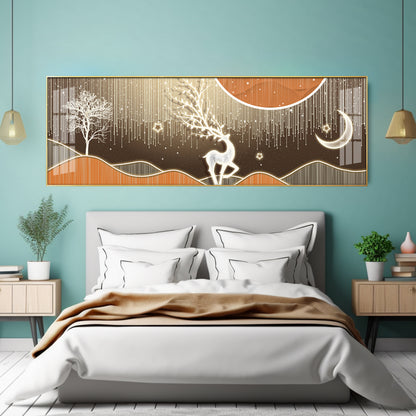 Deer In Serene Snowy Sentinel Premium Acrylic Horizontal Wall Art