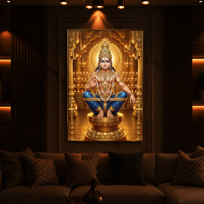 Ayyappan Swamy Modern Luxury Backlight Vertical Wall Art