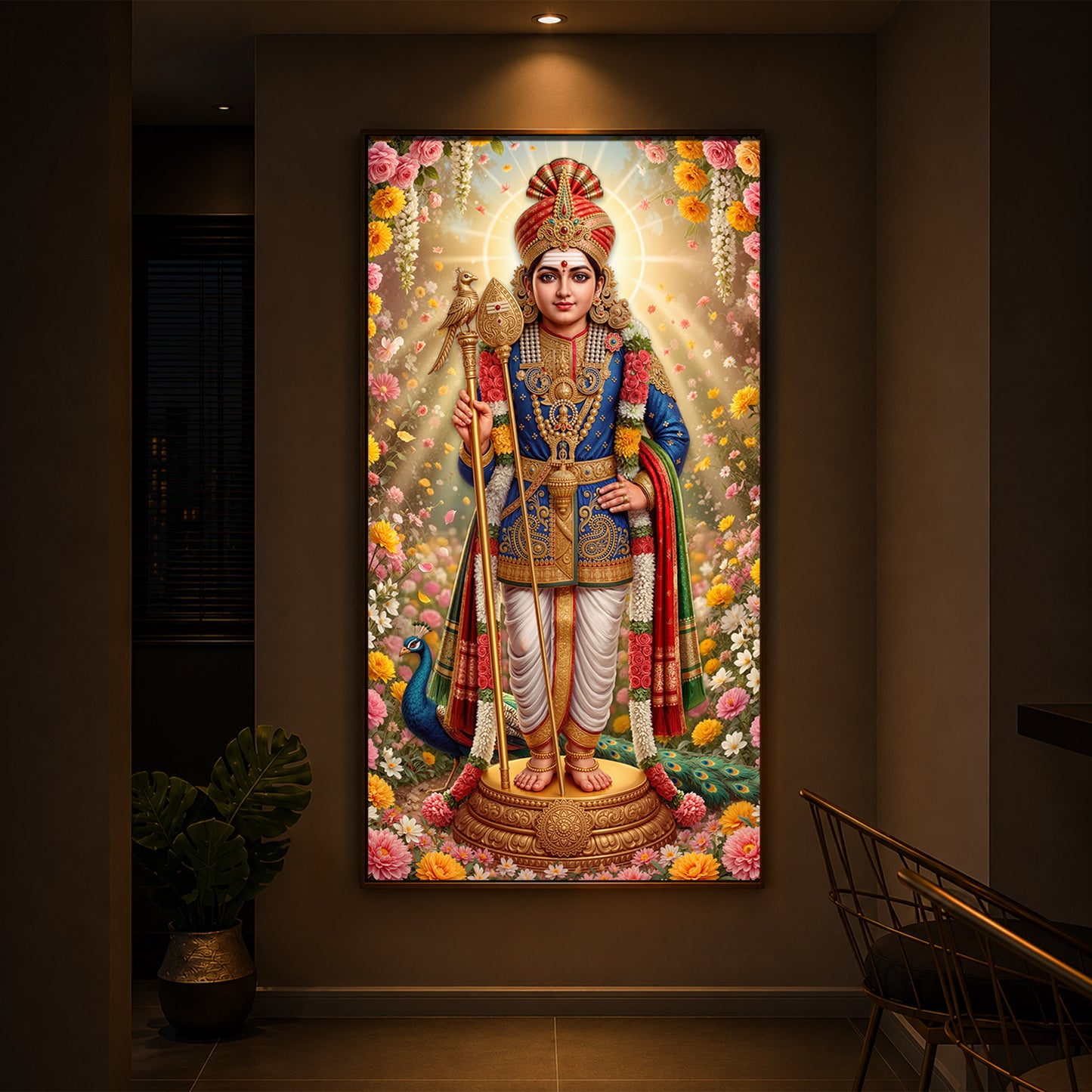 Murugan Ji Modern Luxury Backlight Vertical Wall Art