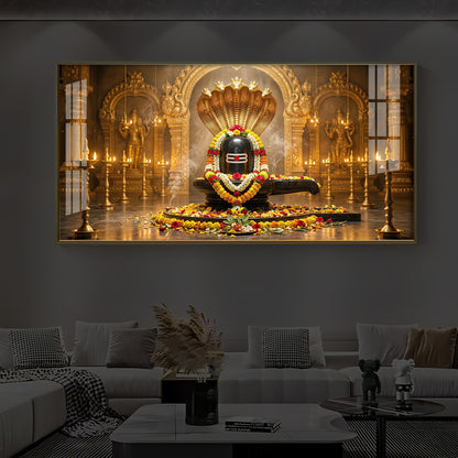 Bholenath Ji Modern Luxury Backlight Horizontal Wall Art