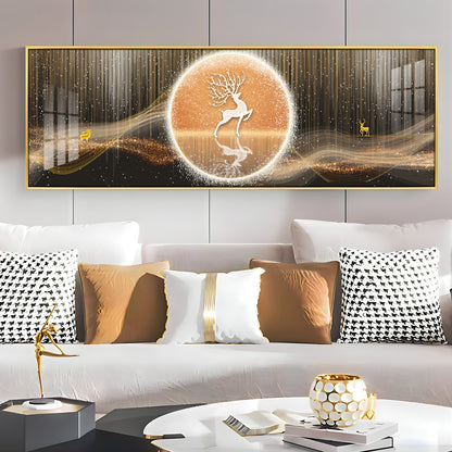 Deer In The Golden Halo Premium Acrylic Horizontal Wall Art