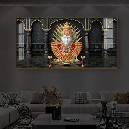 Goddess Renuka Modern Luxury Backlight Horizontal Wall Art