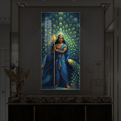 Murugan Bhagwan Ji Modern Luxury Backlight Vertical Wall Art